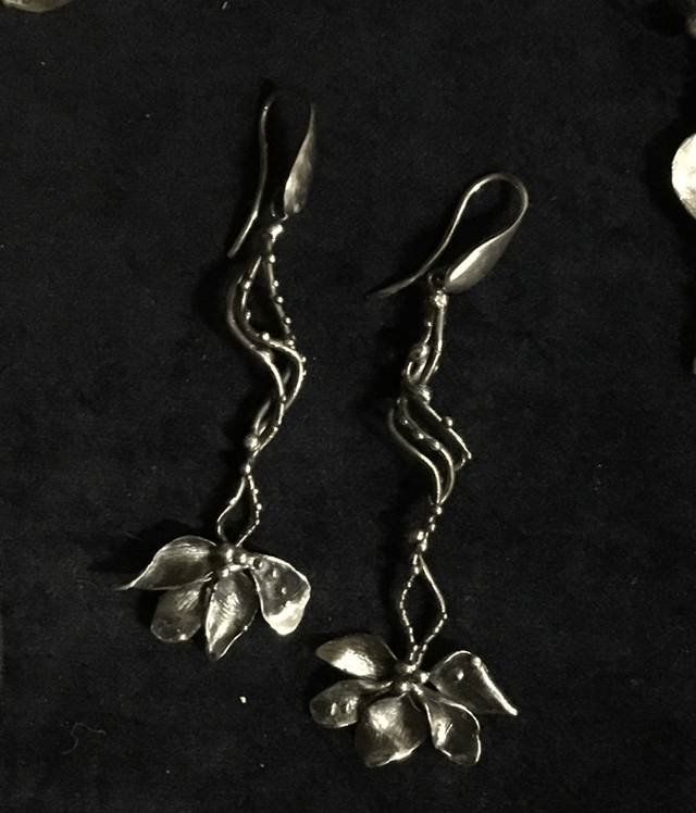 Twist Flower earrings silver