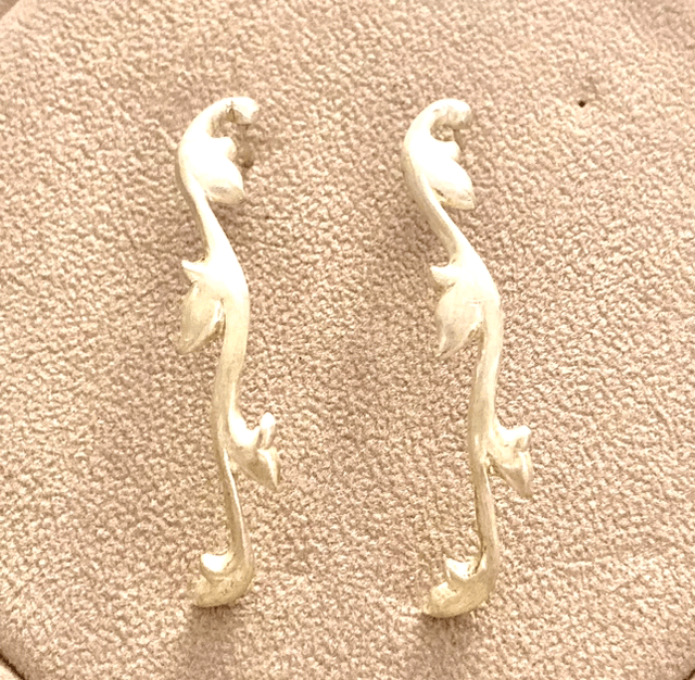 Branch Silver Long Earrings