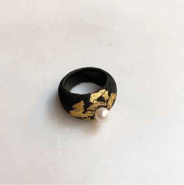 Precious Lava Pearl Ring