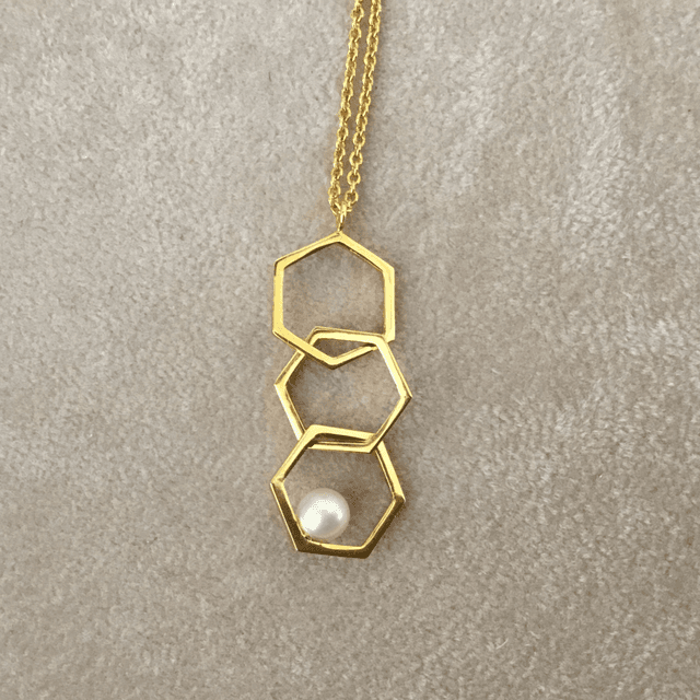 Geometric Hexagon Pendant