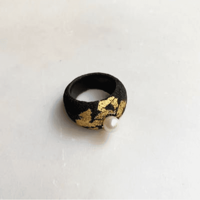 Precious Lava Pearl Ring