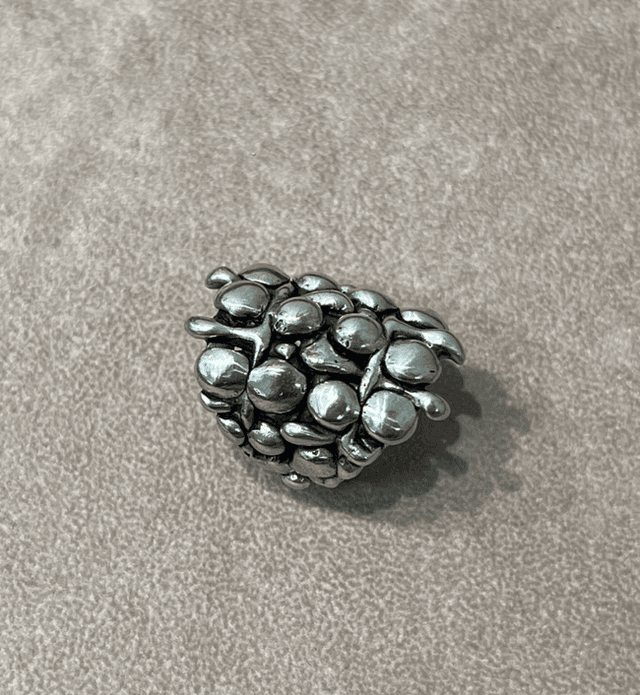 Big Silver Jāla ring 